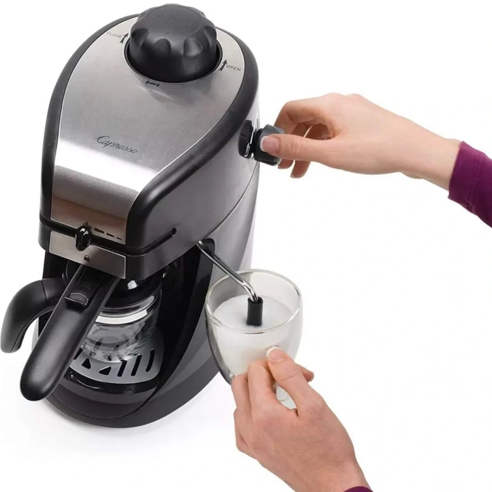 New in Box - Capresso 303.01 Espresso and Cappuccino Machine, 4-Cup, Blk/Silver